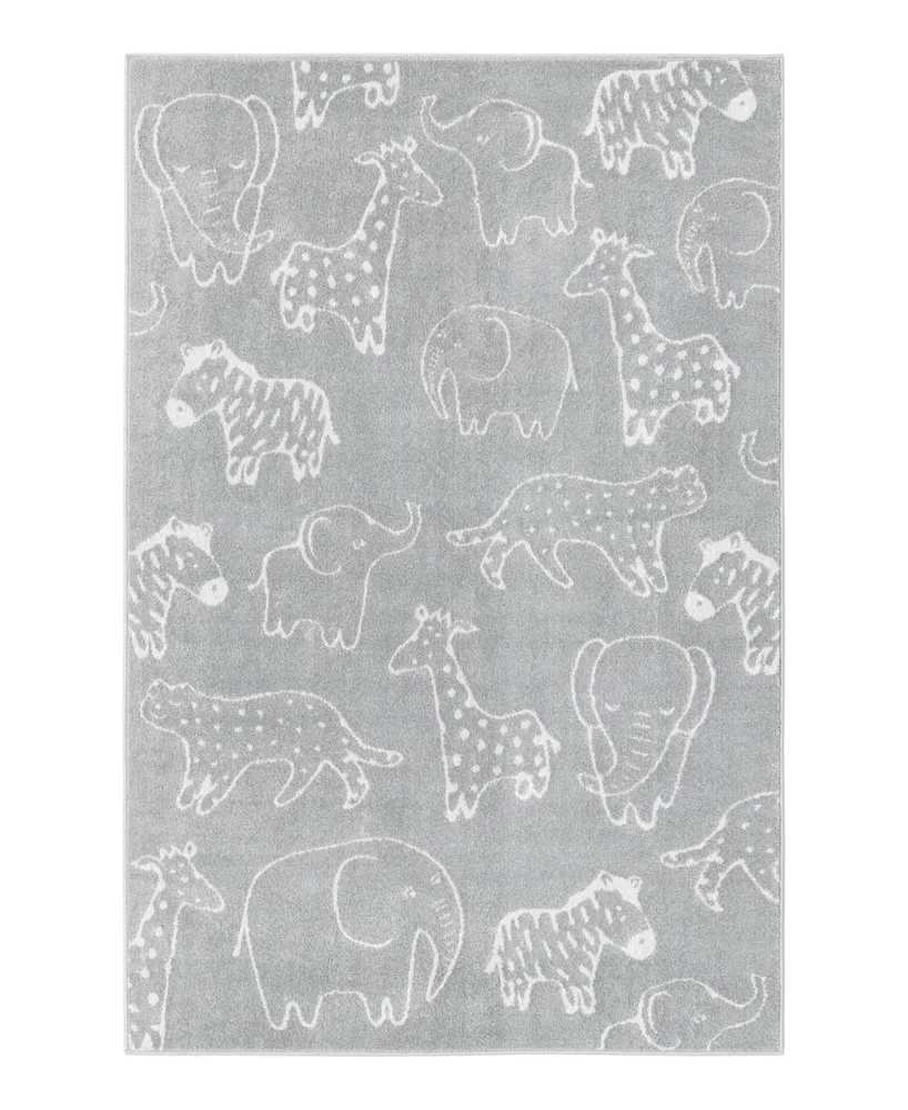 Bayshore Home Campy Kids Safari Animals 5'3" x 8' Area Rug