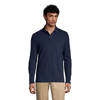 Lands' End School Uniform Men's Long Sleeve Mesh Polo Shirt