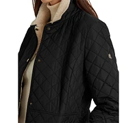 Lauren Ralph Women's Faux-Sherpa-Collar Quilted Coat