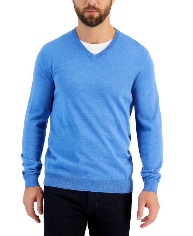 Club Room Men's Merino Wool Blend Polo Sweater, Created for Macy's