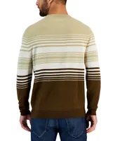 Club Room Men's Dylan Merino Striped Long Sleeve Crewneck Sweater, Created for Macy's