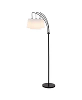 Sylva 72.5" 3-Light Mid-Century Modern Head-Adjustable Iron Led Arc Floor Lamp