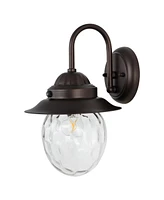 Rodanthe 8.25" 1-Light Farmhouse Industrial Iron, Glass Outdoor Led Sconce