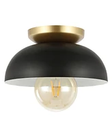 Paulina 8.5" 1-Light Classic Industrial Iron Led Flush Mount