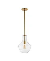 Watts 10.5" 1-Light Mid-Century Modern Iron, Glass Led Pendant