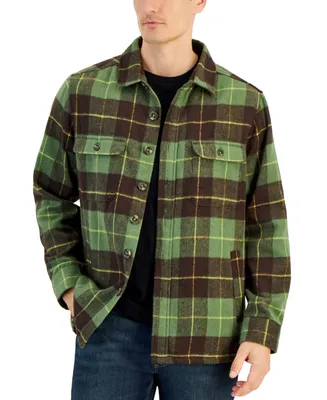 Club Room Men's Rob Plaid Button-Front Shirt-Jacket, Created for Macy's