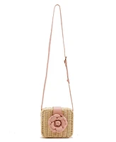 Like Dreams Rosie Floral Straw Mini Crossbody Bag