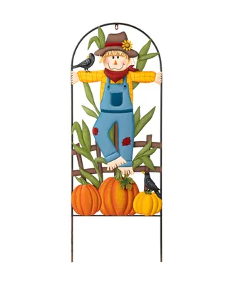 Glitzhome 41.75" H Fall Metal Arch Scarecrow Yard Stake