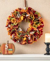 Glitzhome 19.25" D Fall Felt Wreath