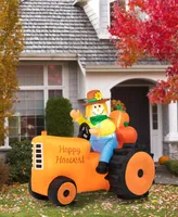 Glitzhome 7' Fall Lighted Inflatable Tractor Decor