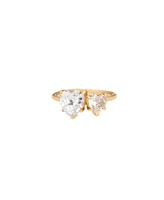 Ettika 18K Gold Plated Brass Multi Heart Cubic Zirconia Ring