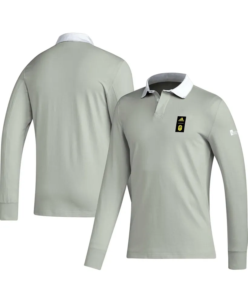 Men's adidas 2023 Player Gray Nashville Sc Travel Long Sleeve Polo Shirt