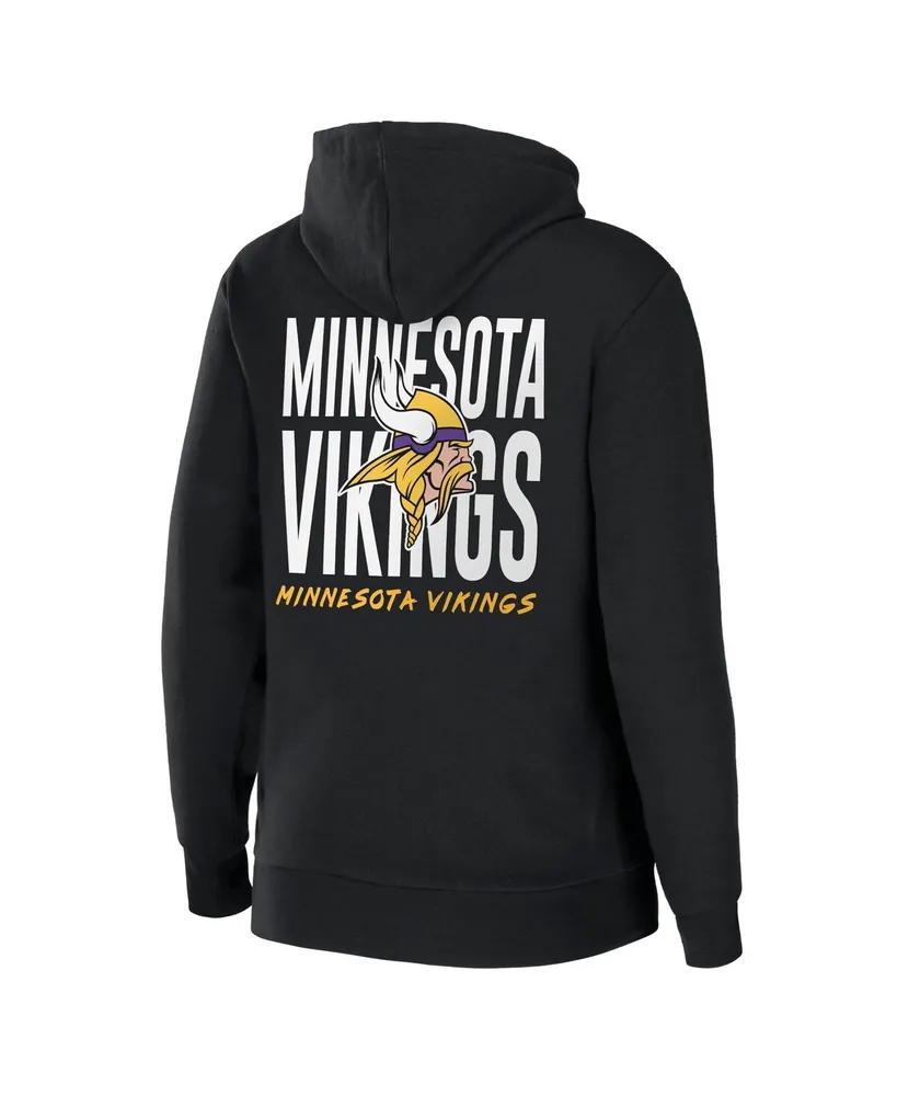 Women's Wear by Erin Andrews Black Minnesota Vikings Sponge Fleece Full-Zip Hoodie