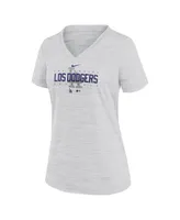 Women's Nike White Los Angeles Dodgers City Connect Velocity Practice Performance V-Neck T-shirt