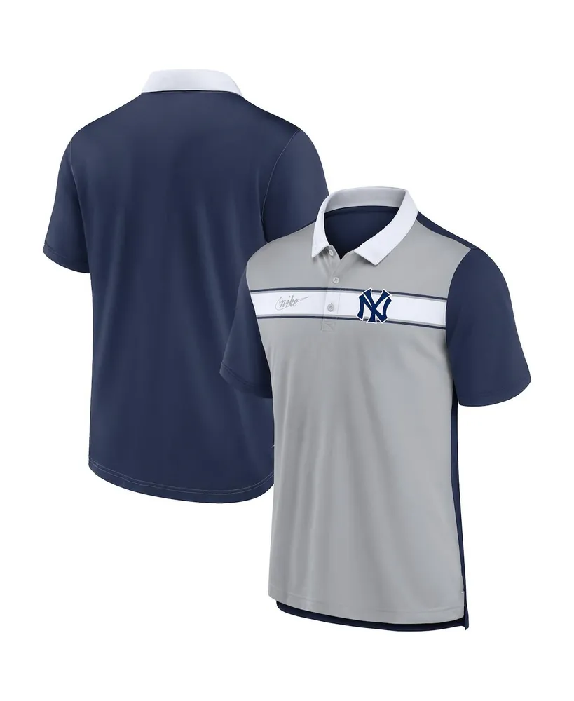 Nike Men's Nike Gray, Navy New York Yankees Rewind Stripe Polo Shirt
