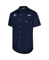 Men's Columbia Navy North Carolina Tar Heels Bonehead Button-Up Shirt