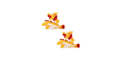Mighty Jr Dragon Yellow, 2-Pack Dog Toys