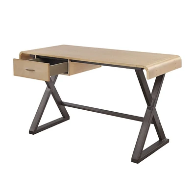 Simplie Fun Danton Desk, Gold Aluminum