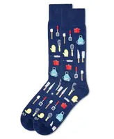 MeMoi Men's Kitchen Crew Rayon from Bamboo Novelty Crew Socks