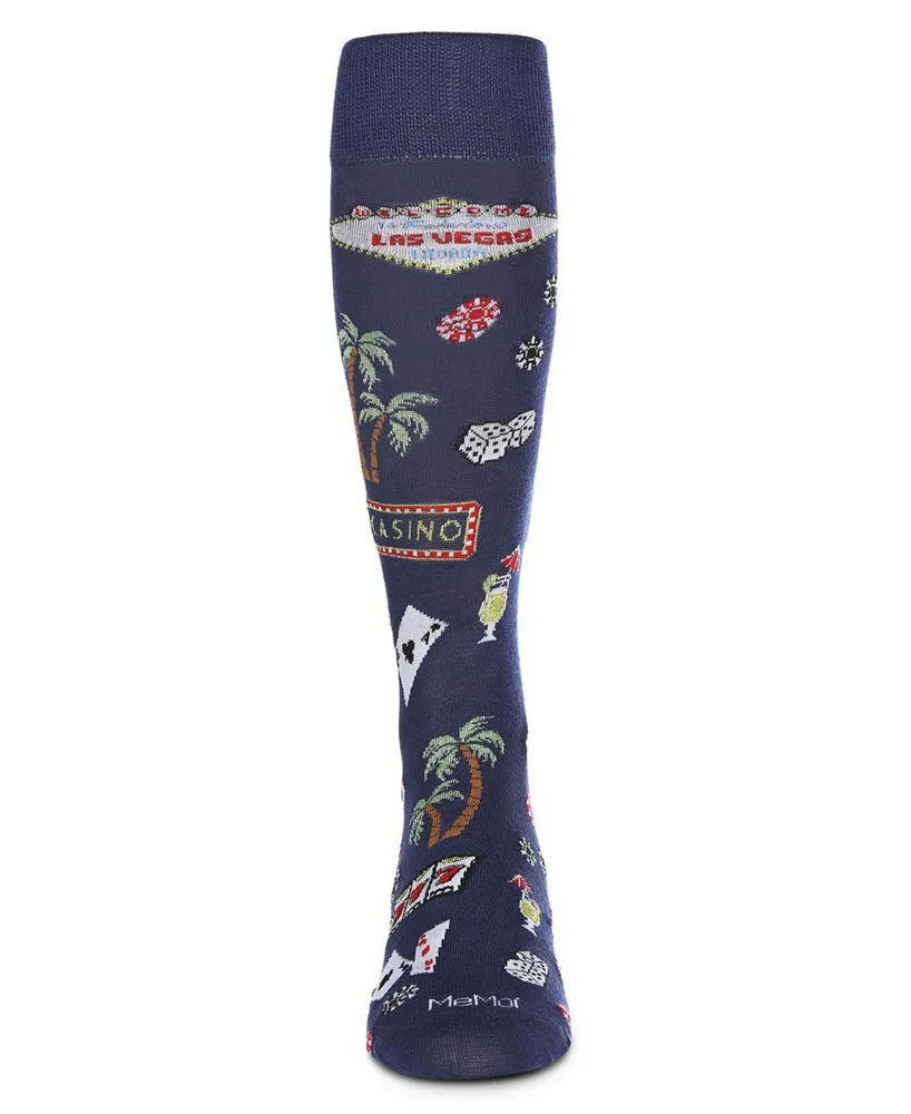 MeMoi Men's Viva Las Vegas Rayon from Bamboo Novelty Crew Socks