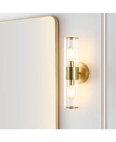 Quinn 15.5" 2-Light Mid-Century Modern Iron, Acrylic Led Sconce