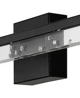 Mario 22" 1-Light Modern Contemporary 360-Degree Rotatable Iron, Seeded Acrylic Integrated Led Vanity Light