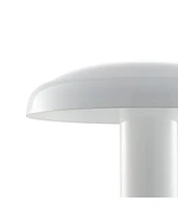 Suillius 11" Contemporary Bohemian Rechargeable, Cordless Iron Integrated Led Mushroom Table Lamp