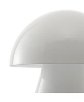 Porcini 7" Contemporary Bohemian Rechargeable, Cordless Iron Integrated Led Mushroom Table Lamp