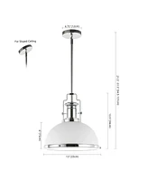 Homer 13" 1-Light Modern Industrial Iron Led Dome Pendant