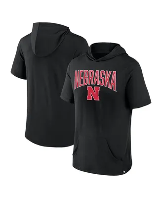 Men's Fanatics Black Nebraska Huskers Outline Lower Arch Hoodie T-shirt