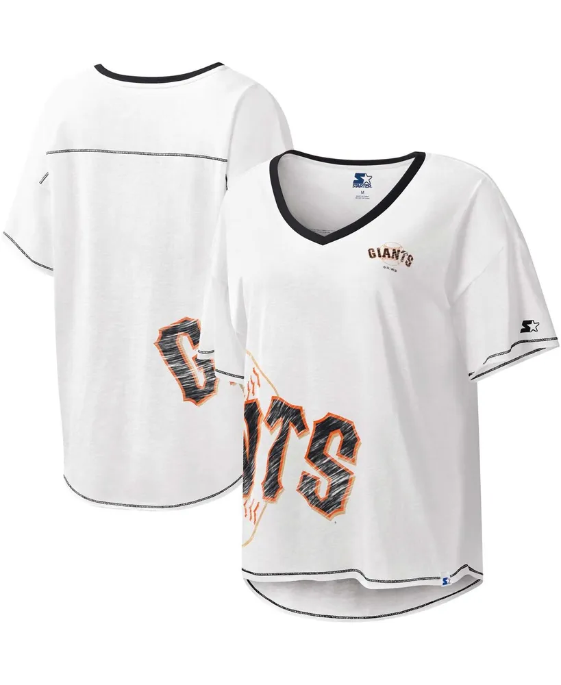 Touch Women's Black, White San Francisco Giants Shortstop Ombre Raglan  V-Neck T-shirt