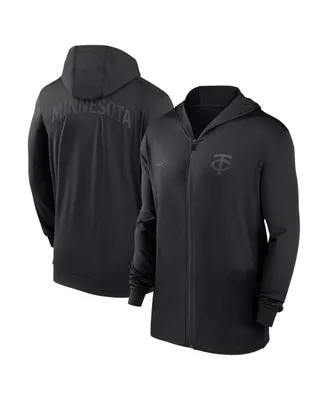 Men's Nike Black Minnesota Twins Authentic Collection Travel Performance Full-Zip Hoodie