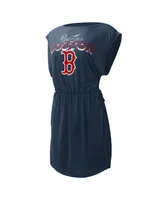 Women's G-iii 4Her by Carl Banks Navy Boston Red Sox G.o.a.t Swimsuit Cover-Up Dress