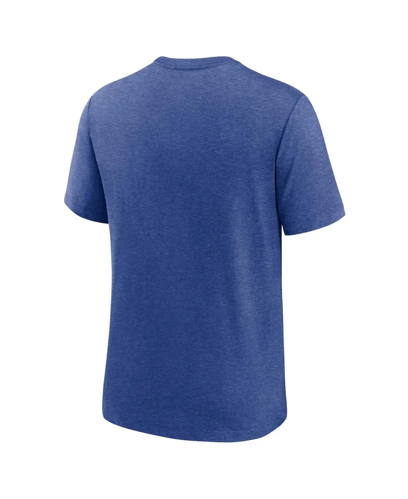 Men's Nike Heather Royal New York Mets Rewind Review Slash Tri-Blend T-shirt