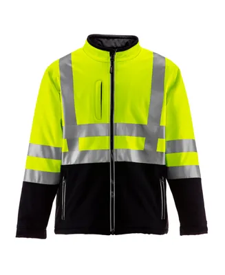RefrigiWear Men's High Visibility Insulated Softshell Jacket with Reflective Tape