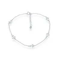 Simona Sterling Silver Anchor by the Yard Anklet