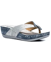 Gc Shoes Women's Dafni Thong Comfort Wedge Sandals