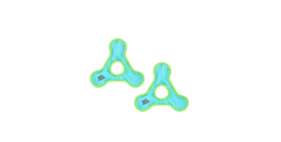DuraForce Triangle Ring Tiger Blue-Green, 2-Pack Dog Toys
