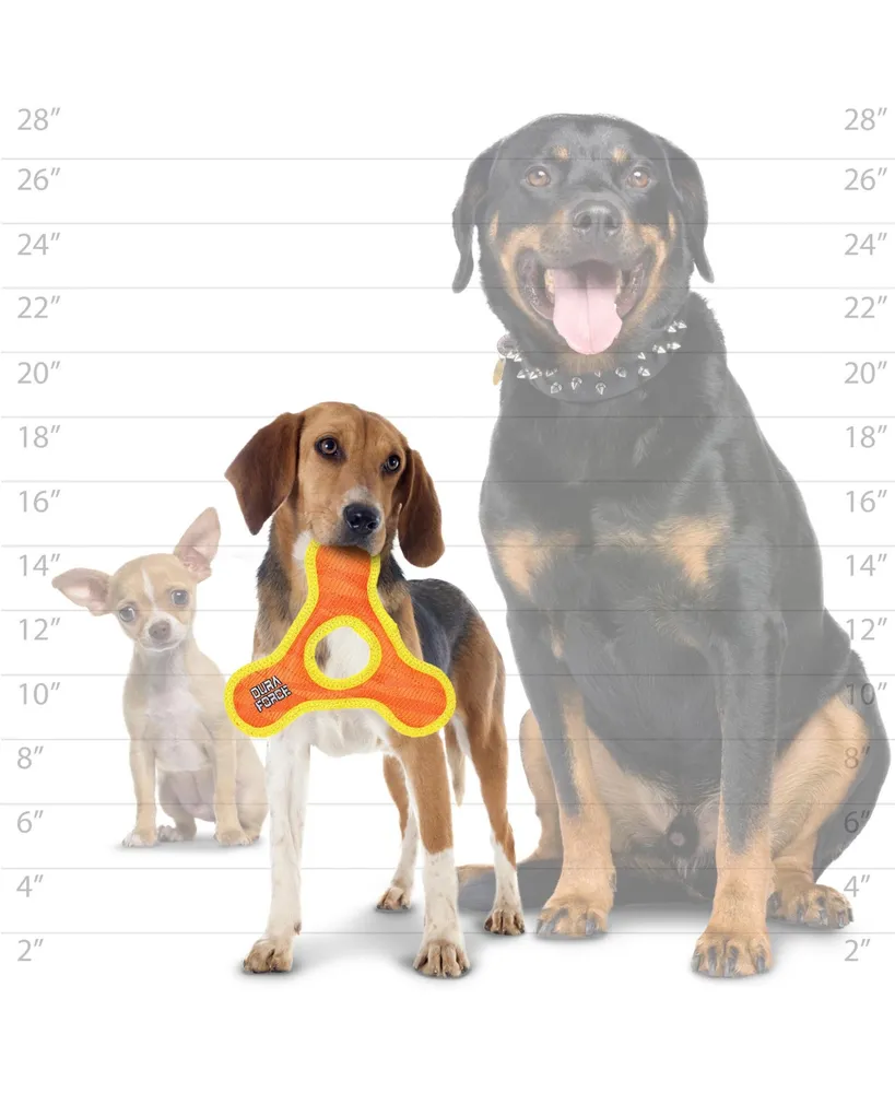 DuraForce Jr Triangle Ring Tiger Orange-Yellow, 2-Pack Dog Toys