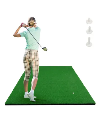 Costway 5' x 3' Standard Realistic Feel Golf Practice Mat Putting Mat Synthetic Turf