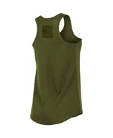 Women's New Era Olive 2023 Los Angeles Dodgers Armed Forces Day Racerback Tank Top