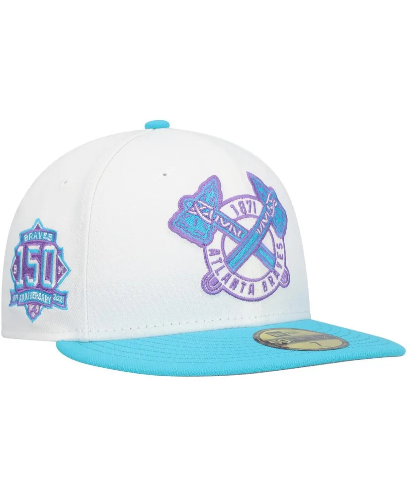 Men's Atlanta Braves New Era Blue Vice Highlighter Logo 59FIFTY Fitted Hat