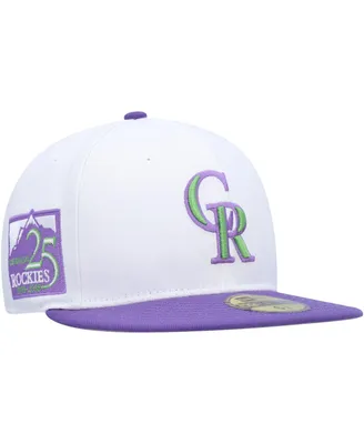 Men's New Era White Colorado Rockies 25th Anniversary Side Patch 59FIFTY Fitted Hat