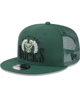 Men's New Era Hunter Green Milwaukee Bucks Bold Laurels 9FIFTY Snapback Hat