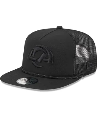 Men's New Era Black Los Angeles Rams Illumination Golfer Snapback Trucker Hat