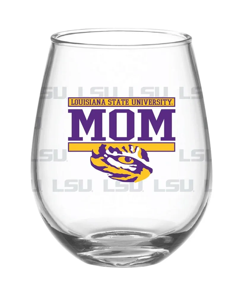 Lsu Tigers 15 Oz Mom Stemless Wine Glass