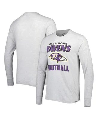 Men's '47 Brand Heathered Gray Baltimore Ravens Dozer Franklin Long Sleeve T-shirt