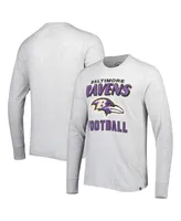 Men's '47 Brand Heathered Gray Baltimore Ravens Dozer Franklin Long Sleeve T-shirt