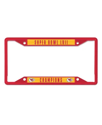 Wincraft Kansas City Chiefs Super Bowl Lvii Champions Metal Laser Cut Color License Plate Frame