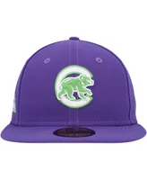 Men's New Era Purple Chicago Cubs Lime Side Patch 59FIFTY Fitted Hat